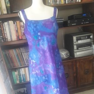 Pretty Purple and Blue Polyester Dress Size is 10